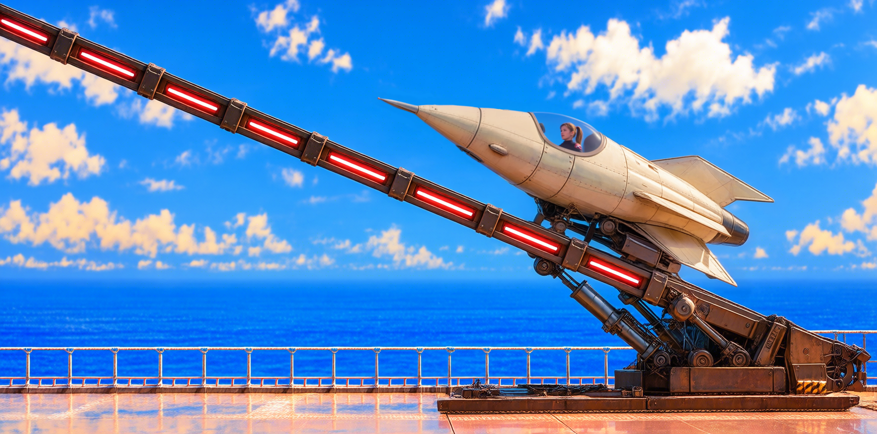 Illustration of a rocket ready for launch